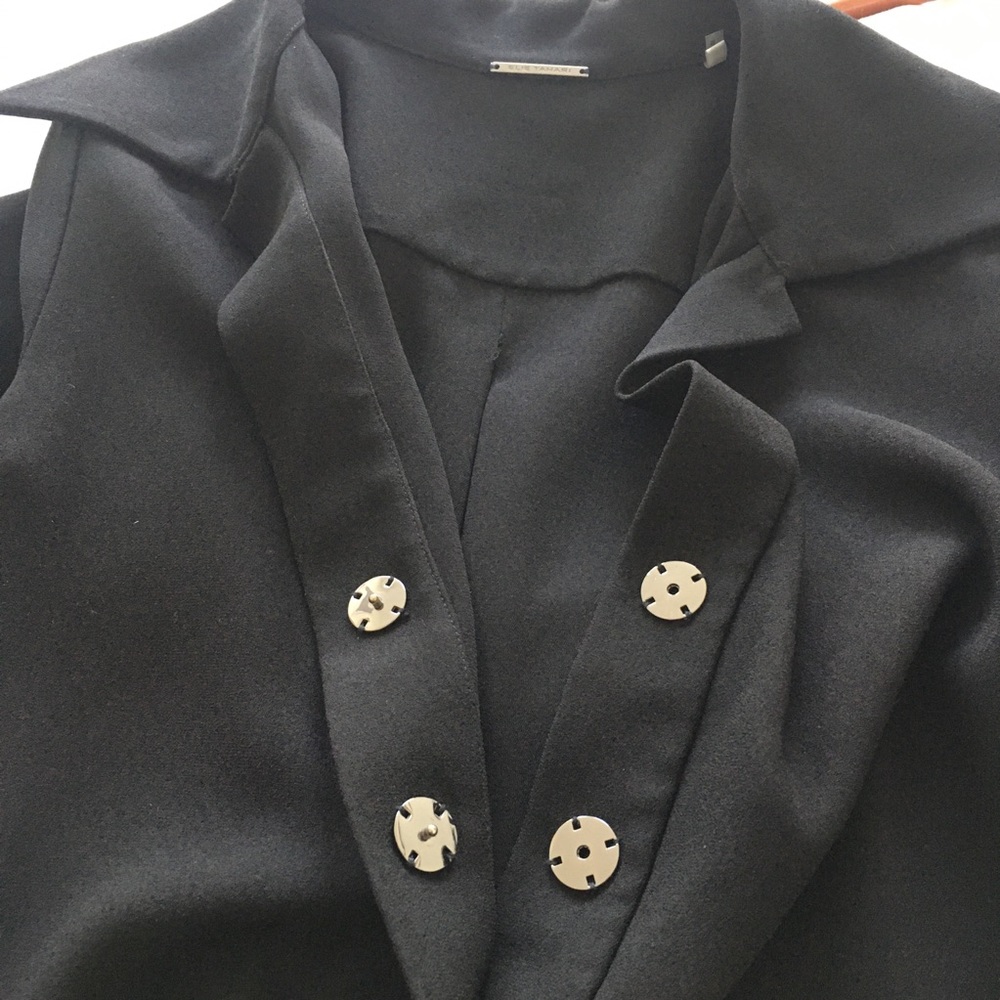 Elie Tahari collared black blouse - Picture 4 of 5